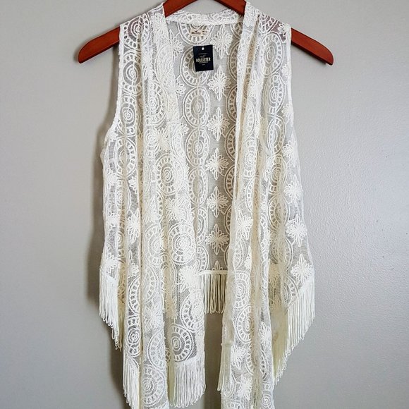 NWT Hollister Hi-low Fringed Vest - Picture 1 of 4